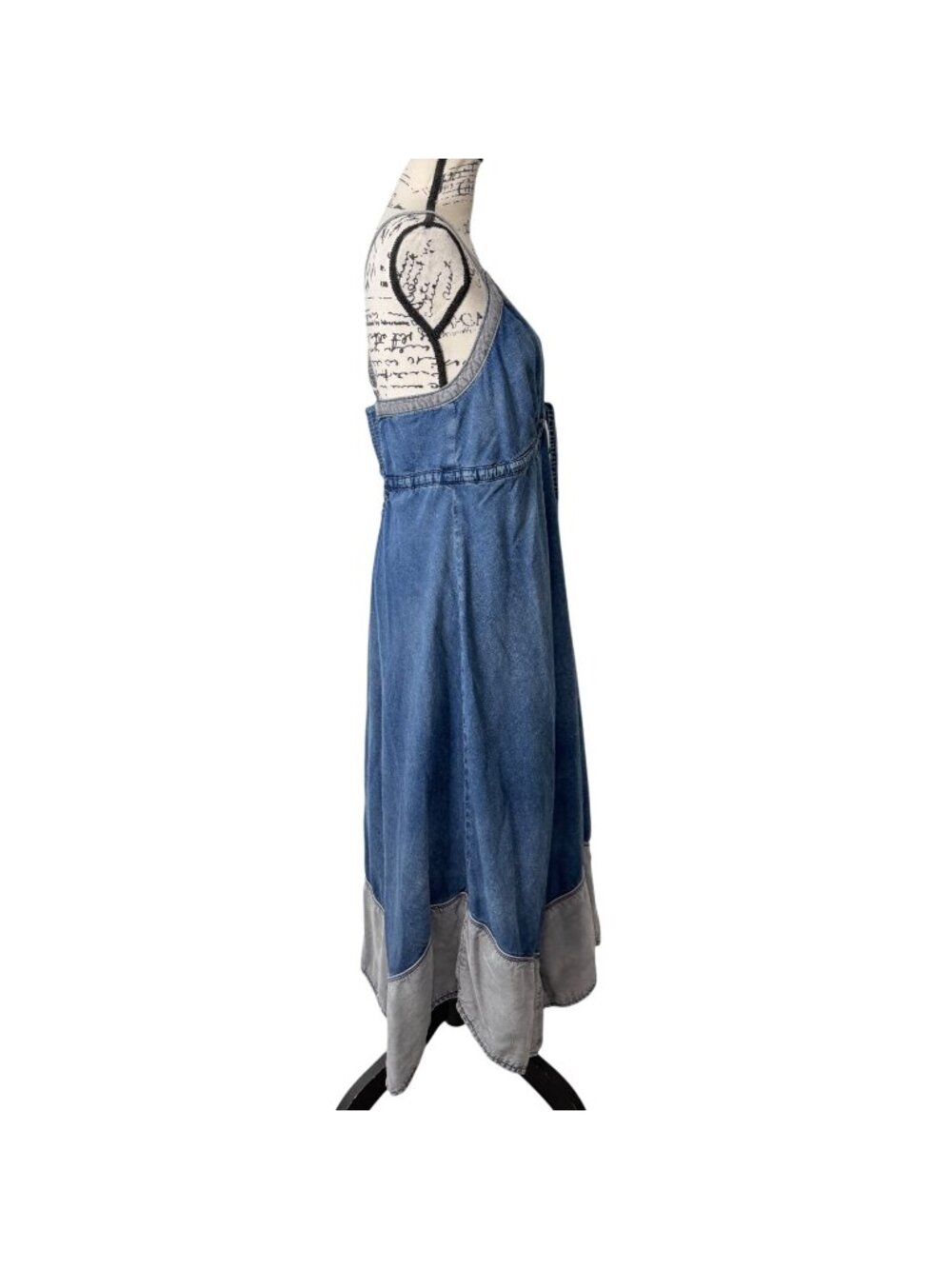 Anthropologie Pilcro Womens Size L Chambray Halter Midi Dress Blue Sleeveless - Picture 3 of 9